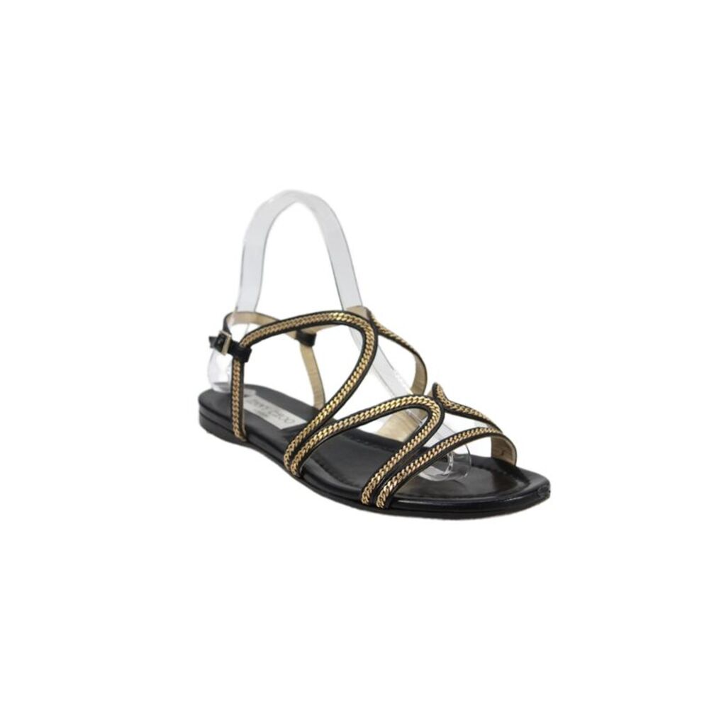 Jimmy Choo Womens Leather Strappy Open Toe Sandals Black Size 7